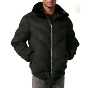JORDAN CRAIG EVEREST WOOL PUFFER Bubble ZIP JACKET, BLACK, Men's Medium
